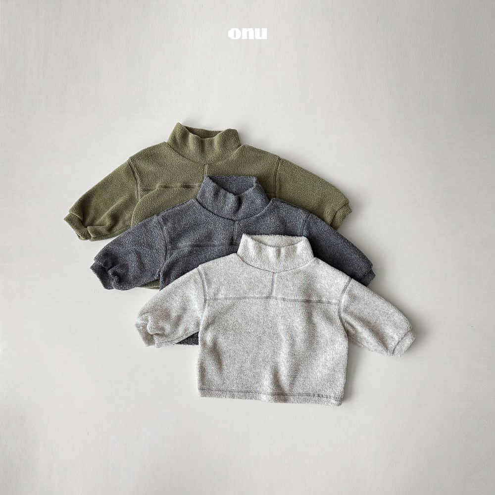 fleece pola long tee【onu】※12月中旬発送予定