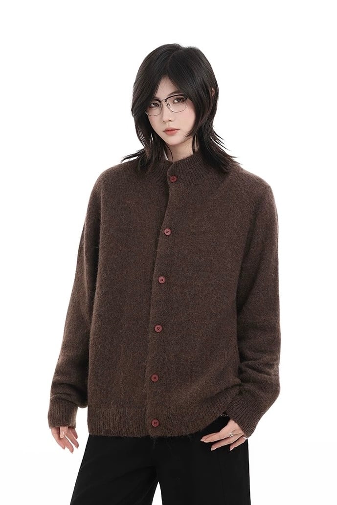 モックネックボタンカーディガン / MOCK NECK BUTTON CARDIGAN