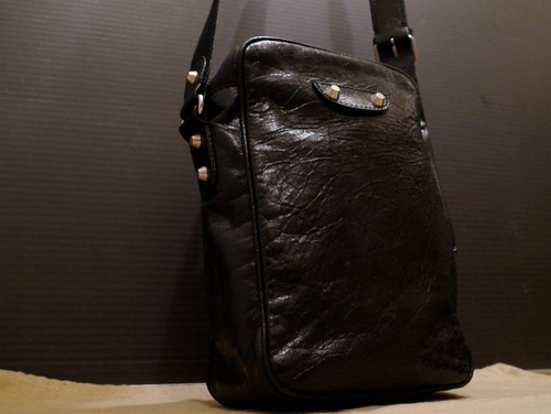 美品◆BALENCIAGAバレンシアガ メンズショルダーバッグ黒◆