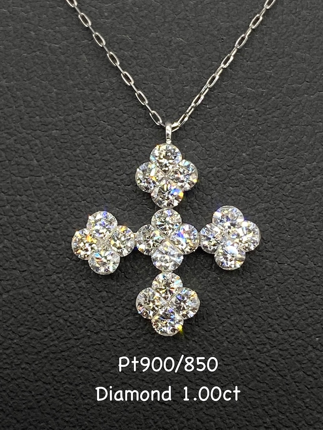 【3日以内返品可（※カード/キャリア決済の場合）】ダイヤモンド 計1.00ct  Pt900/850 ネックレス【リフレッシュメント(新品仕上げ・補修・洗浄等済)】