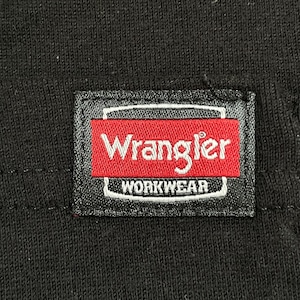 【Wrangler】ワンポイント ロゴ ポケットTシャツ ポケT WORKWEAR 3X-LARGE ビッグシルエット ゆるダボ ブラック ラングラー US古着