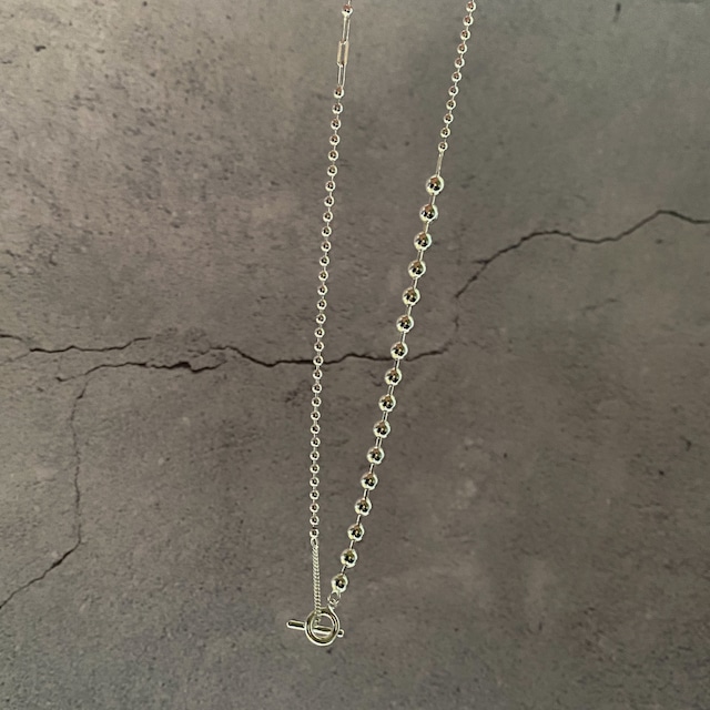 Asymmetry ball choker necklace【silver925】