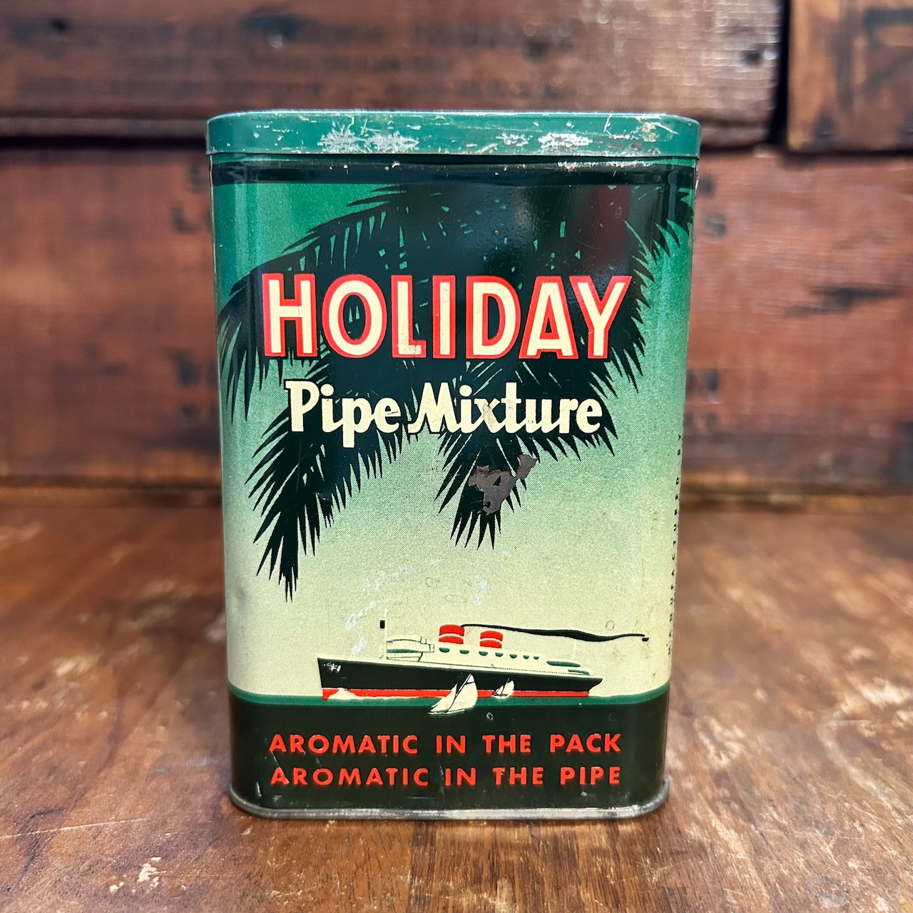 1940s ホリデー パイプミクスチャー ヴィンテージ タバコ缶 HOLIDAY PIPE MIXTURE Vintage Tobacco Tin T-761