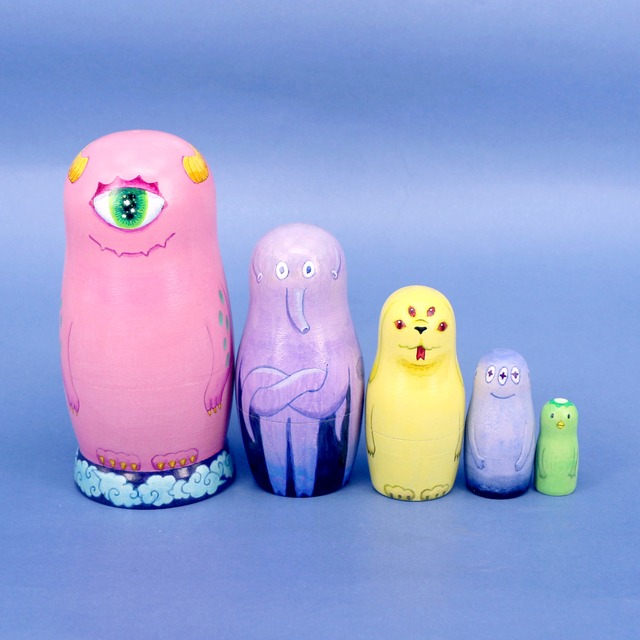 《 川端薫 》魑魅魍魎マトリョーシカ・壱　5個型