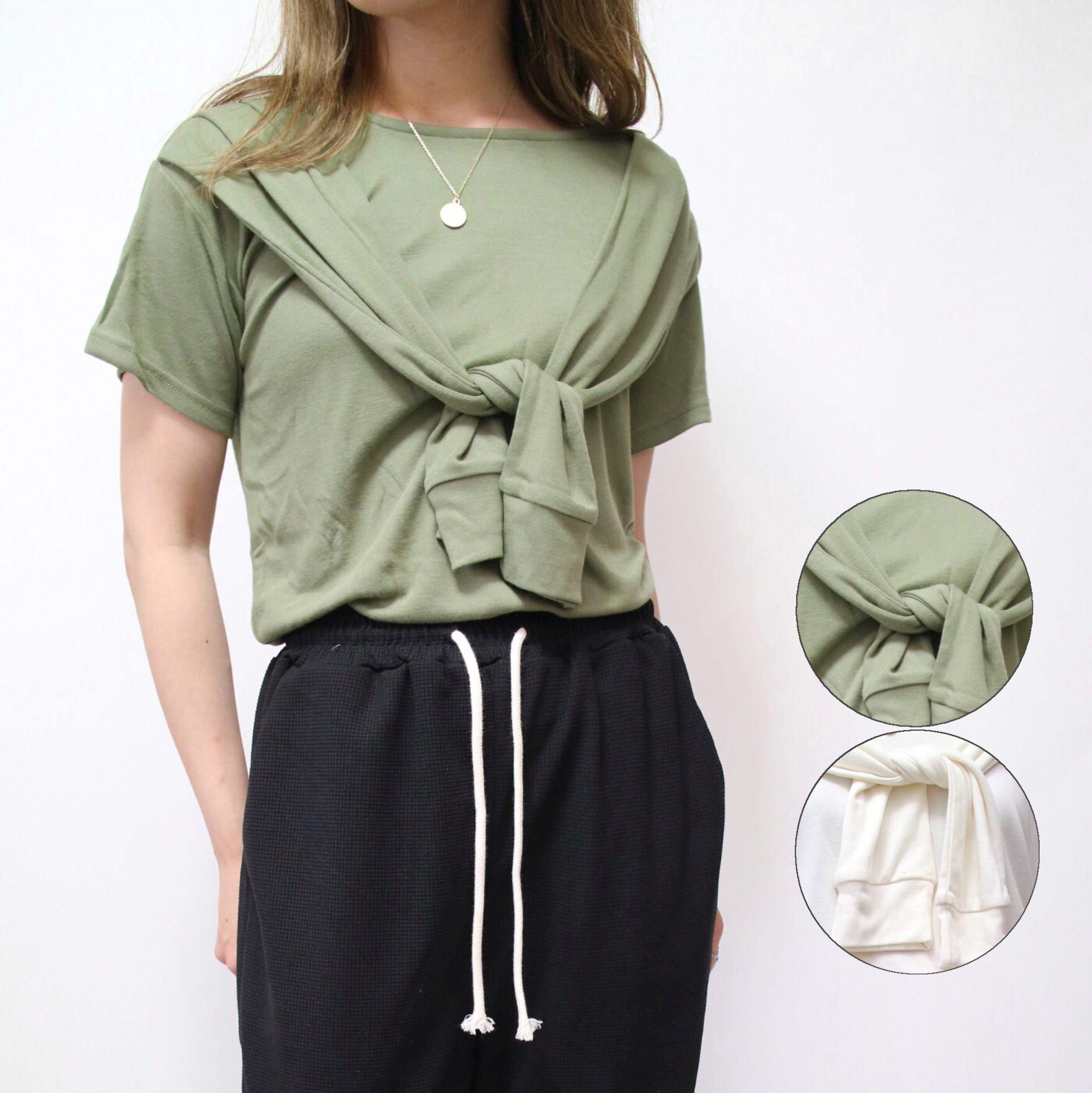 肩掛けフェイクTシャツ