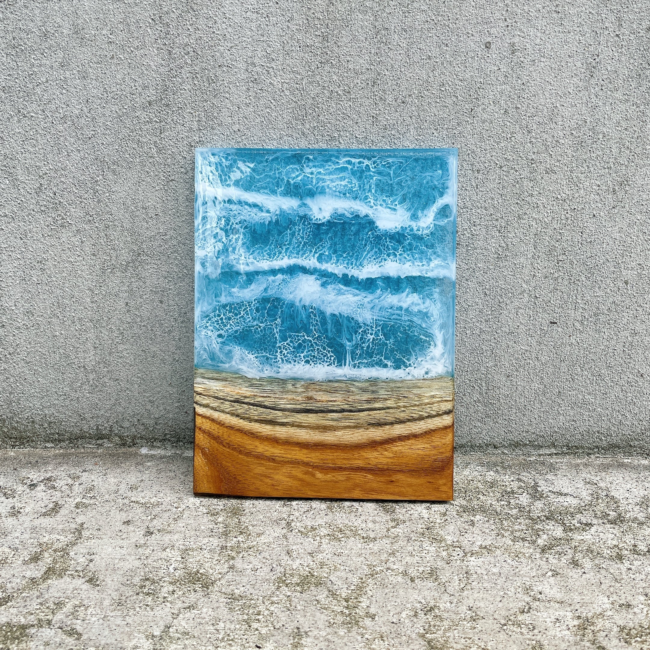 レジン波アート オーシャンアート 海の絵 OceanBlue サムホールパネル
