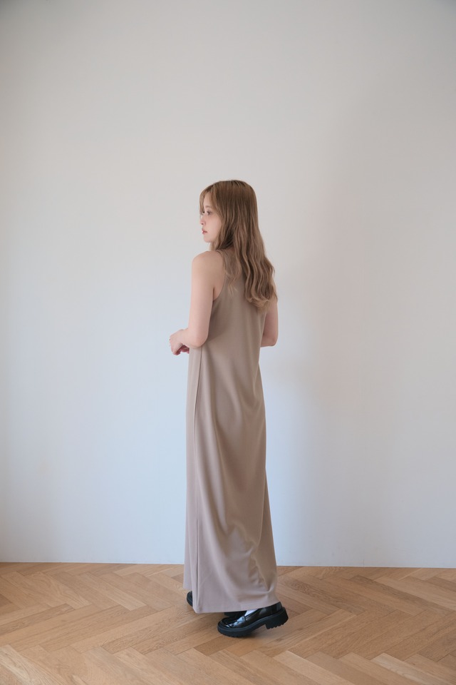 Simble Ponte Dress・Beige/シンプルポンチドレス・ベージュ