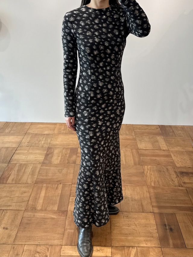 ERiKOKATORi/ EK13-2-3 flower wool backless dress flower