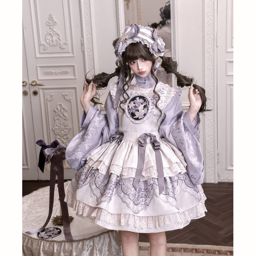 和ゴシック 羽織 花柄ジャカード×広袖 中華風メイドデザイン｜WithU