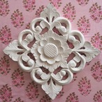 ブロックプリント生地【50cm単位】インド綿  花柄 ピンク #49610-PK1