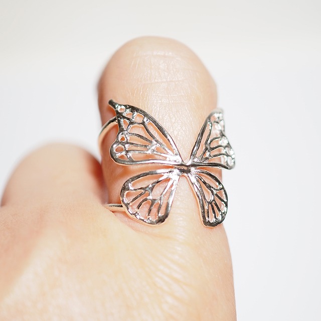 Fairy Butterfly Ring 〜蝶のフリーサイズリング〜(silver)