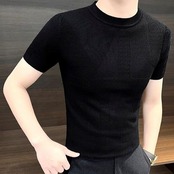 knit short sleeve T-shirt tops 00279