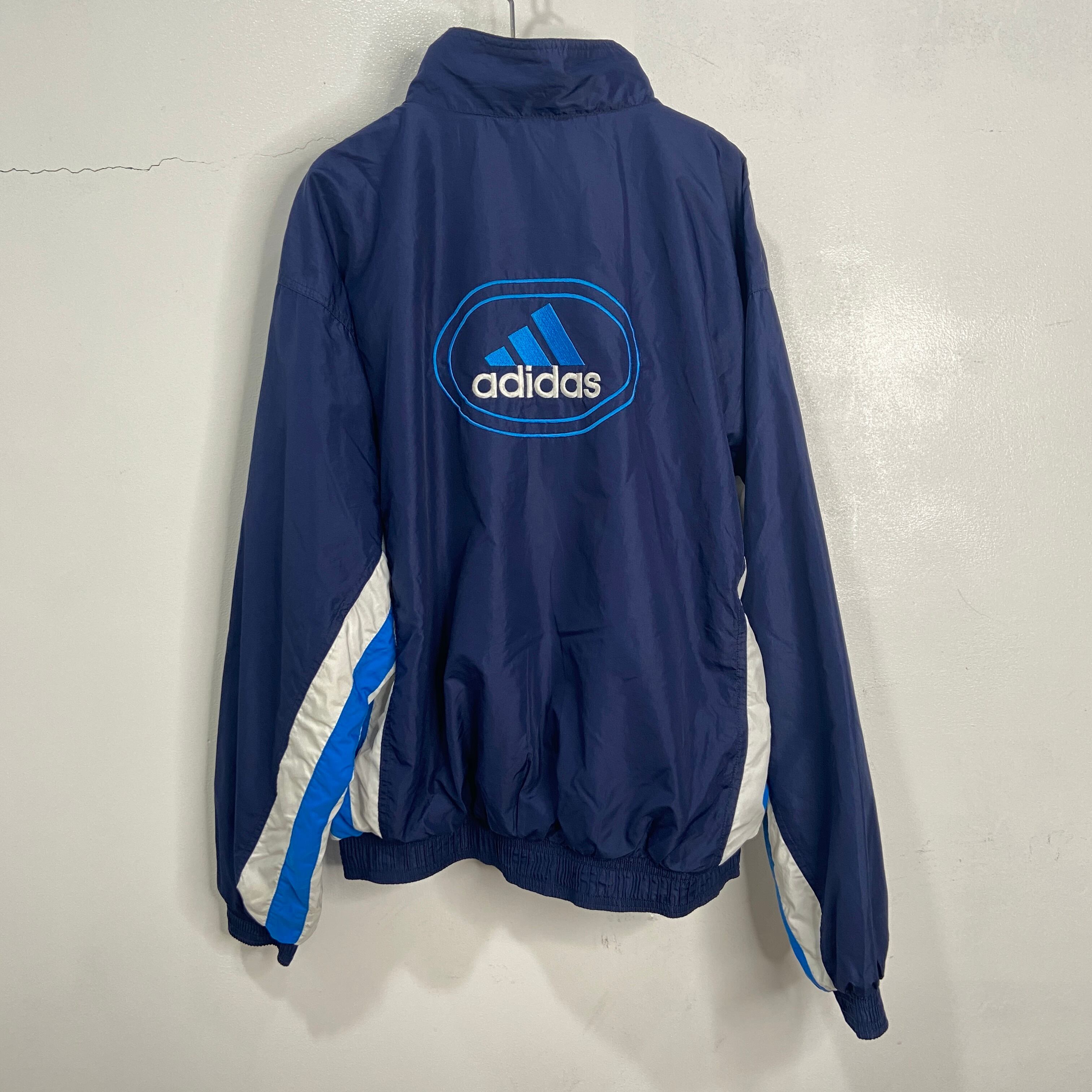 90s adidas ナイロンジャケット 万国旗タグ パフォーマンスロゴ XL