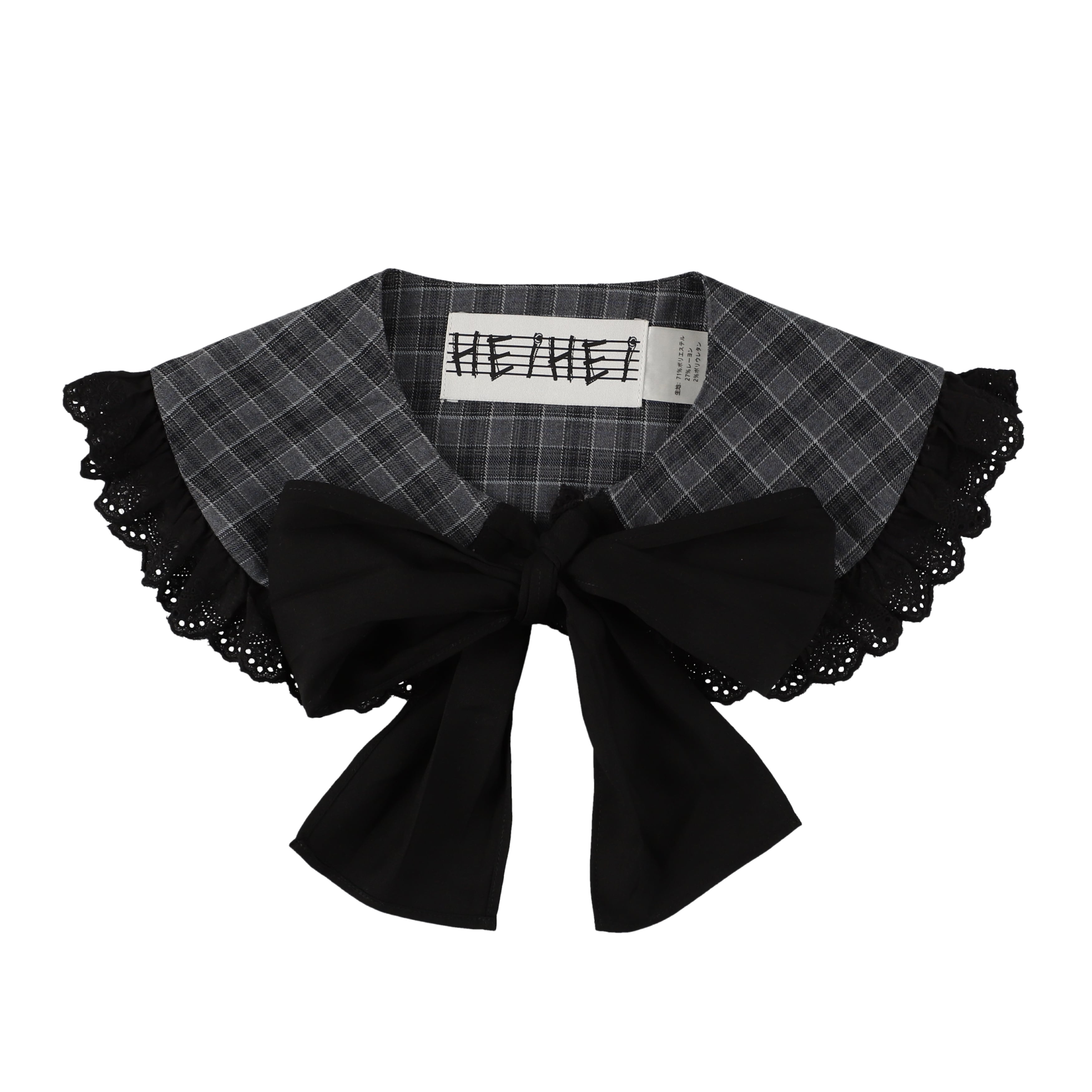 リボンつけ襟　GRAY