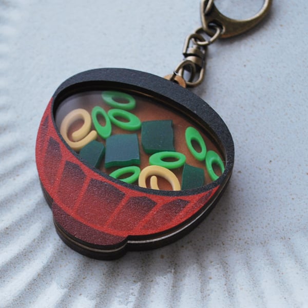 わかめのお味噌汁】シャカシャカキーホルダー | happystand