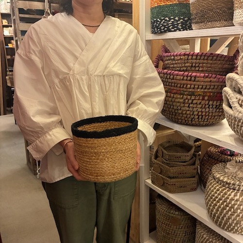 Bangladesh  Jute basket Storage 　バングラディッシュ　シーグラスバスケット　ストレージ　L　収納　カゴ　小物入れ