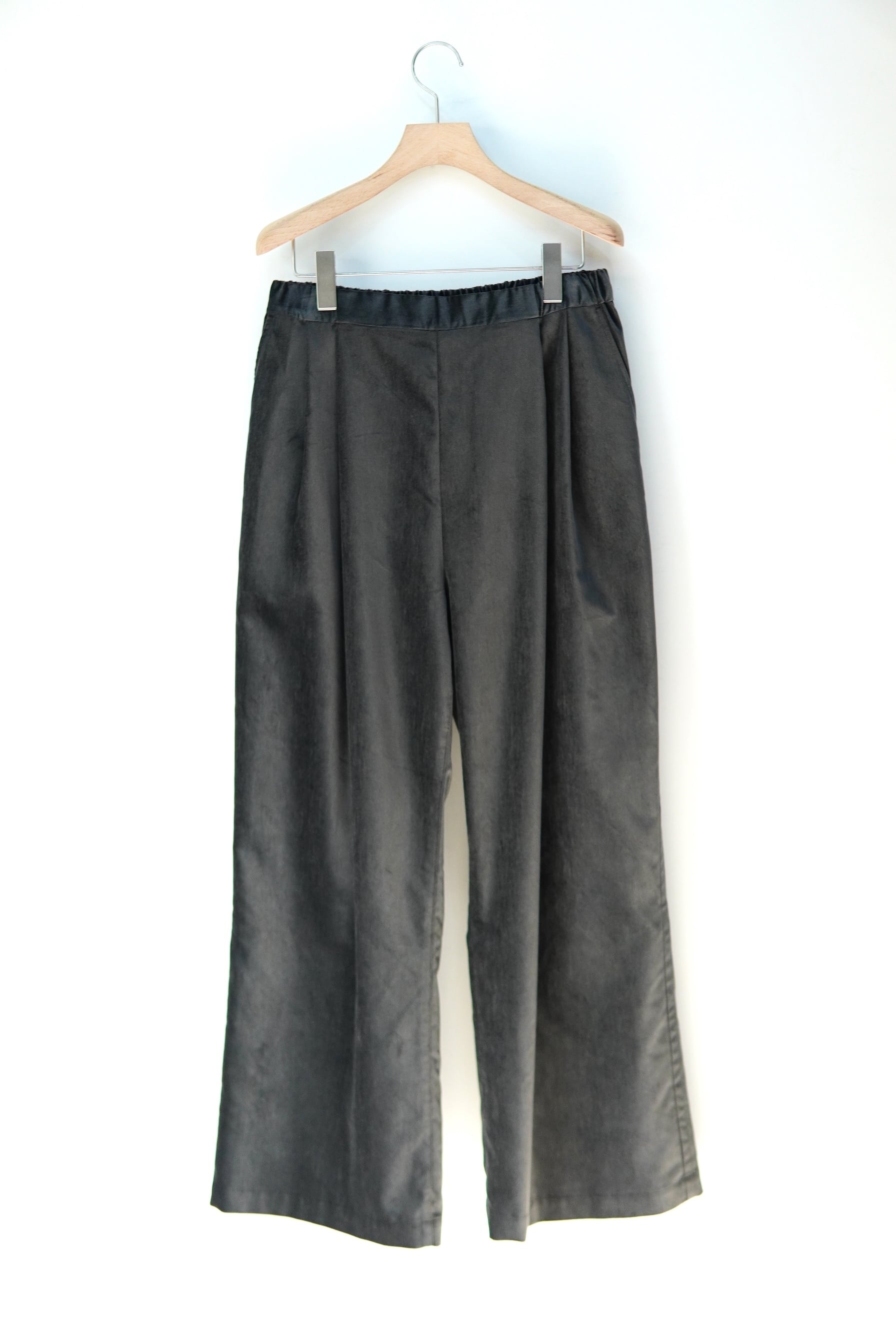 ANTHEM A / COTTON VELVET DOUBLE PLEATS EASY TROUSERS