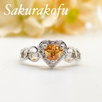 D046 レディース 指輪 シャンパントパーズ ハートリング 人気デザイン