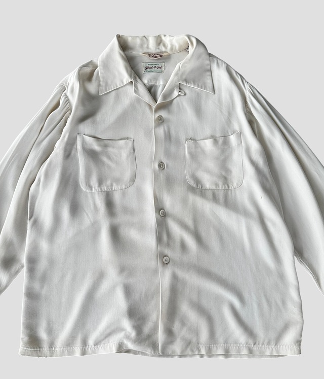 -Stradivari- Vintage 50s ML Rayon Opencollar Shirt