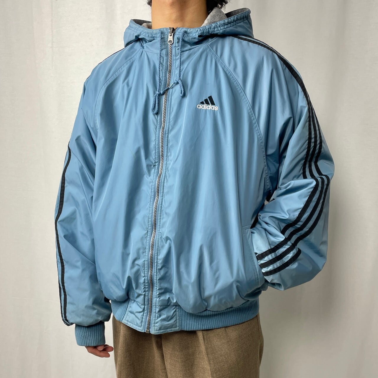 90年代 adidas アディダス リバーシブルナイロンジャケット メンズL-XL