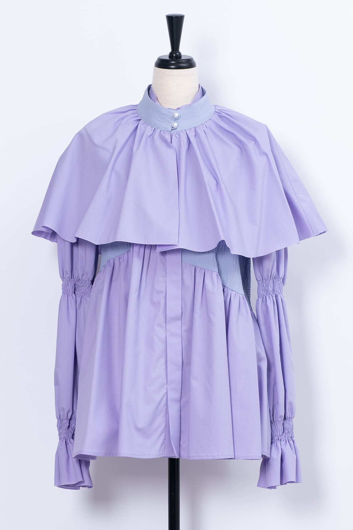 Pearl Big Collar 2Way Blouse Ⅱ LIGHT PURPLE