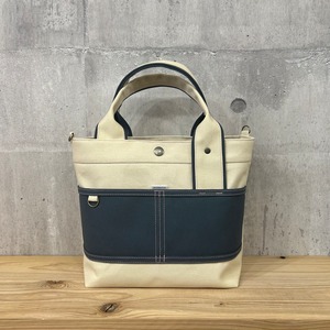 人気No.1.▽Bi Color Tote "M"【サンドベージュ×鉄紺】