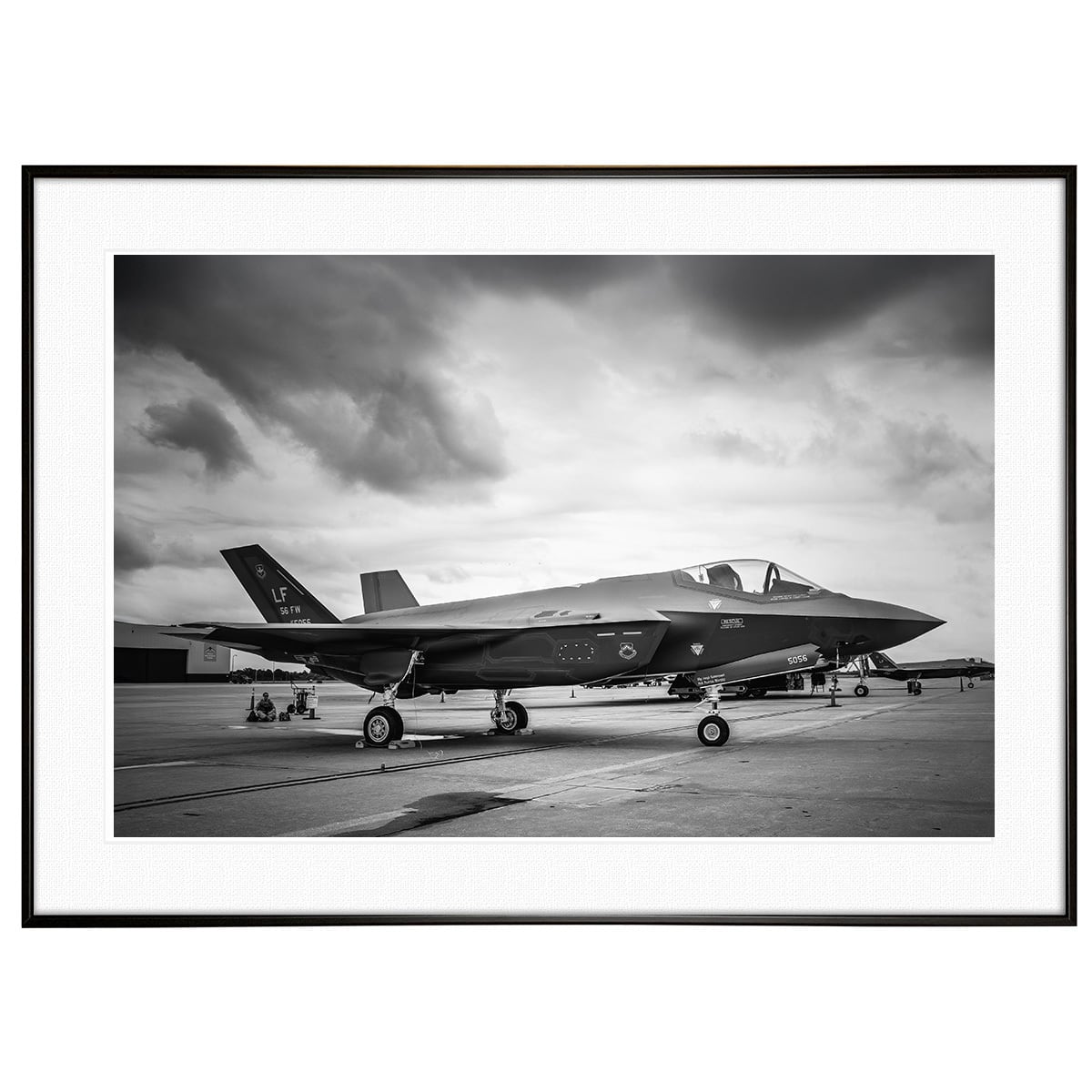 アメリカ写真 空軍 F-35 インテリア モノクロアートポスター額装