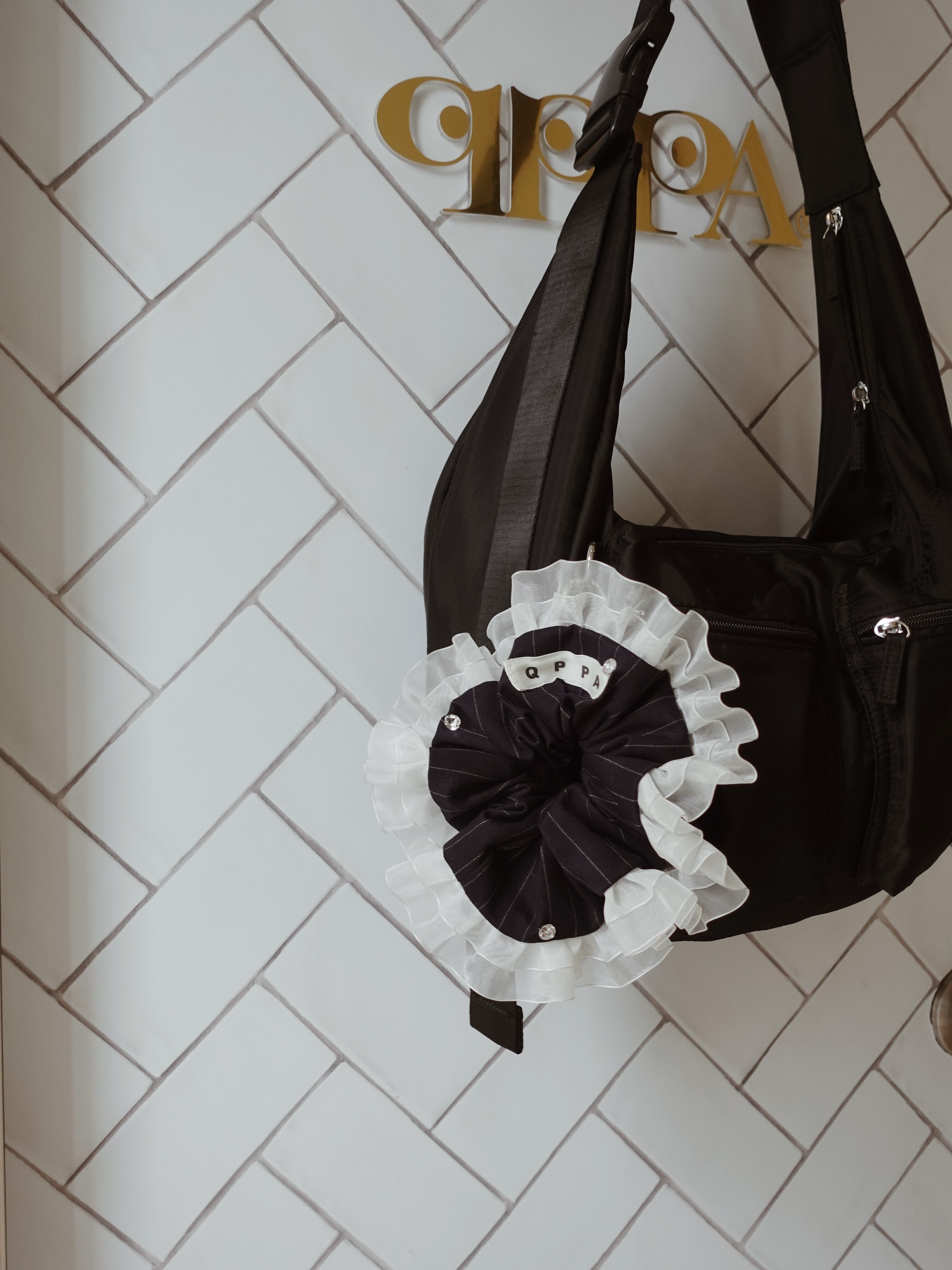 Wool Stripe ChouChou – Bijou 20cm Round Lace Big Chou Chouラウンド