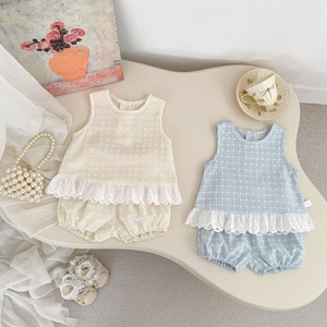 【BABY&KID】チェックベスト＆ブルマ