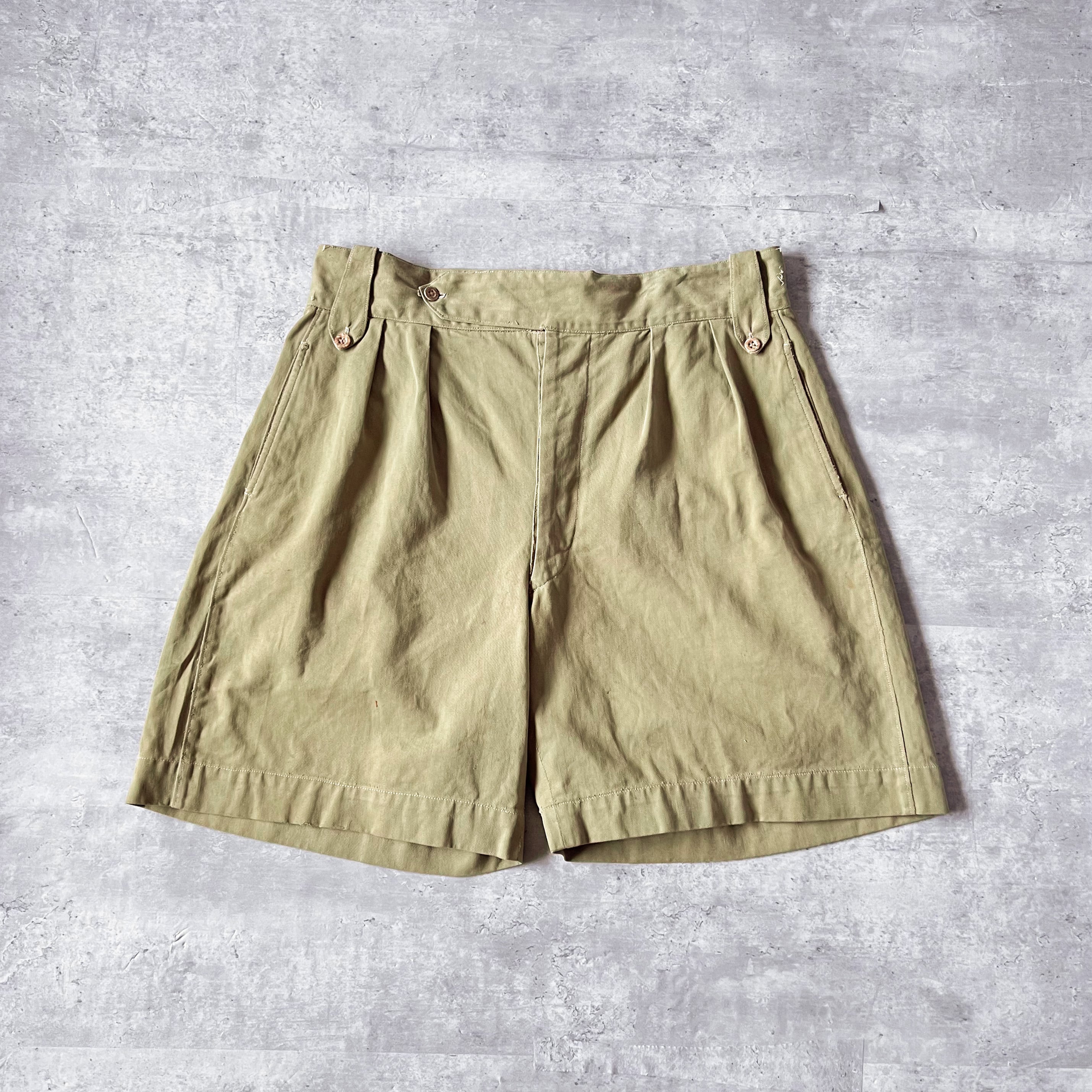 50s “ROYAL NAVY” W34相当 Gurka shorts 50年代 イギリス軍 ドリル 