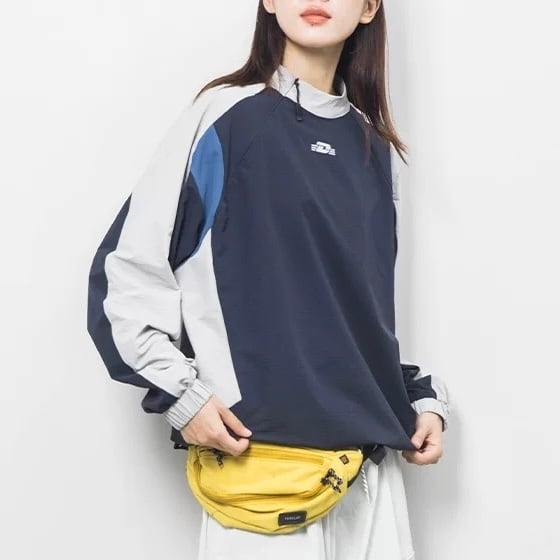 バイカラートレイルクルーネックトップス J0300