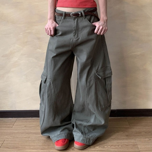 ストリートワークカーゴワイドパンツ 2col   R01355