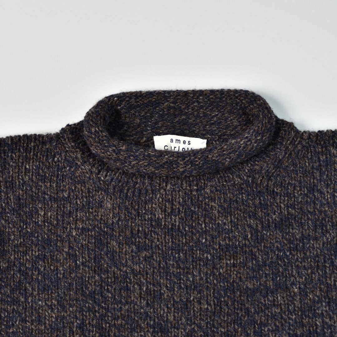 james charlotte ジェームズシャーロット ロールネックプルオーバー・ネイビー杢【送料無料】
