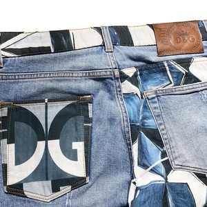 2021SS DOLCE&GABBANA patchwork denim pants “Ceramic Tile”