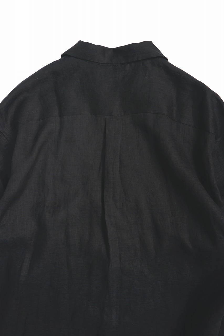 French Linen Open Collar S/S O/P