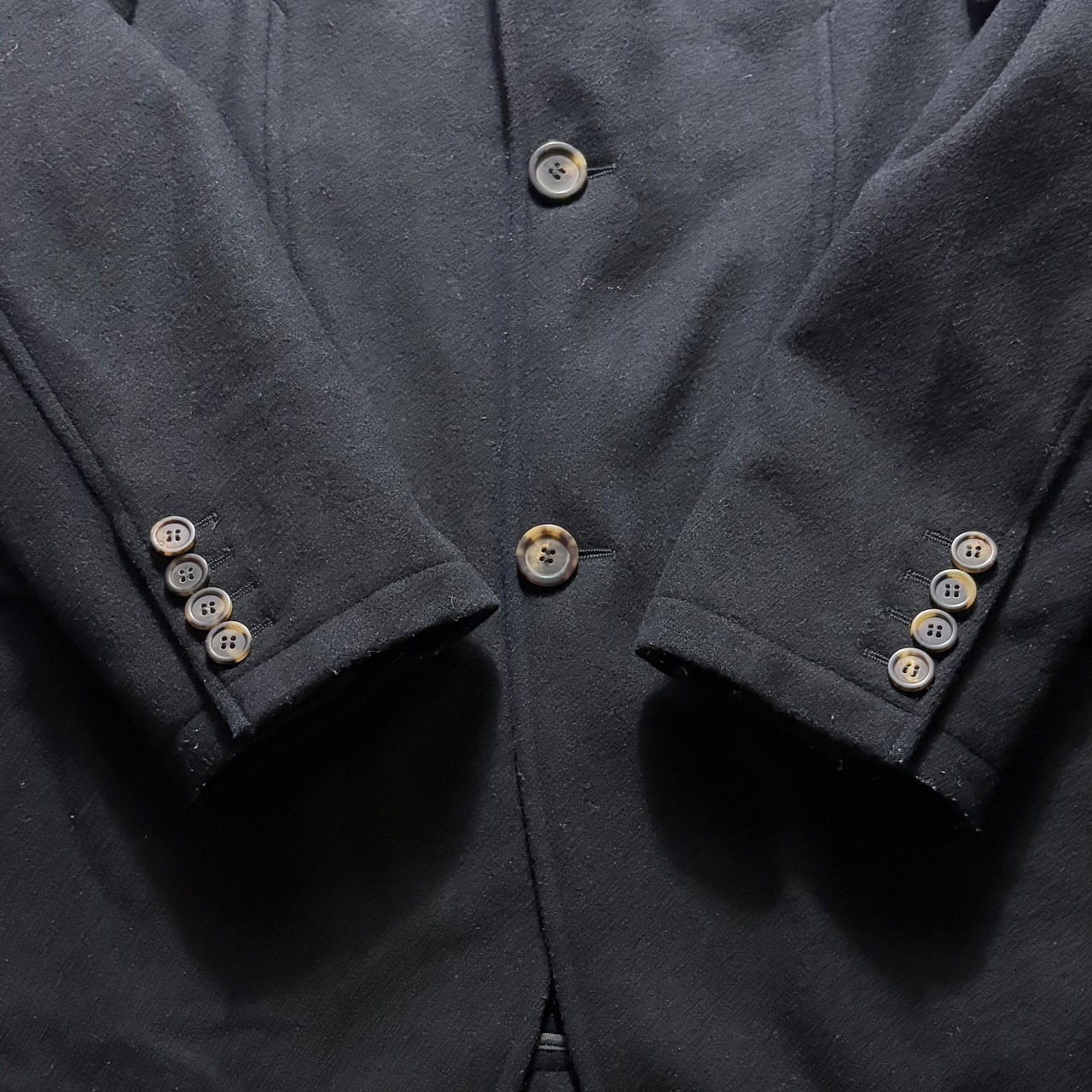 VERSACE black melton tailored jacket