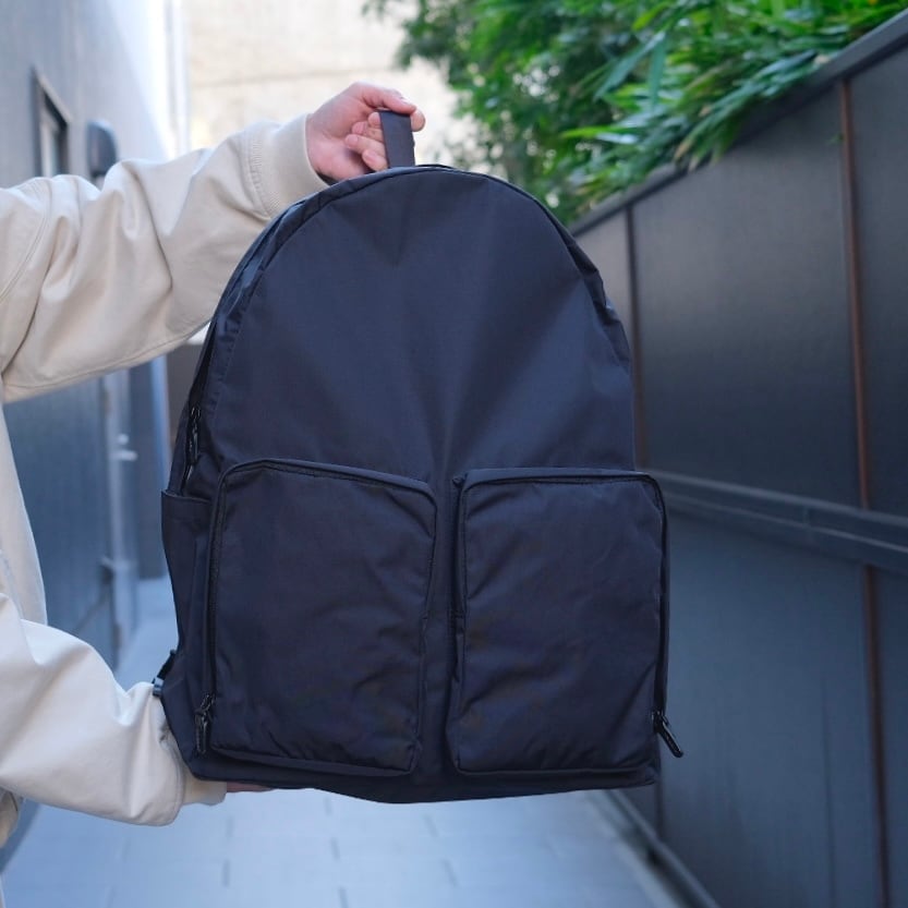 AMIACALVA(アミアカルヴァ) /Gabardine Backpack (L)- BLACK-(F006-BL