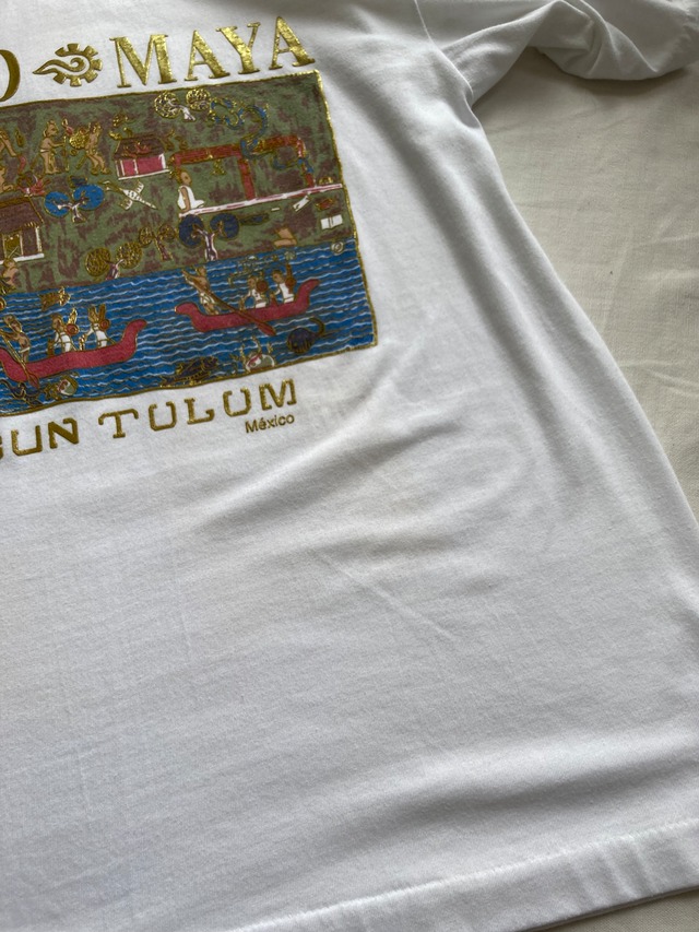 1990’s Mexico “MUNDO MAYA” Cancun Tulum Souvenir T-Shirt