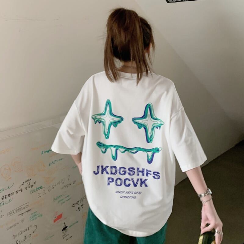 サマースタイルカジュアルバックプリントTシャツ レディース 夏物 YY-ファッション67530707877