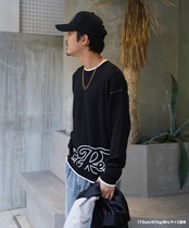 【#Re:room】BIG LOGO W JACQUARD CREW KNIT［REK130］