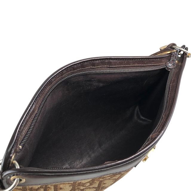 Christian Dior クリスチャン ディオール トロッター ショルダーバッグ ブラウン ロゴ ジャガード セミショルダーバッグ vintage ヴィンテージ オールド xie5fc