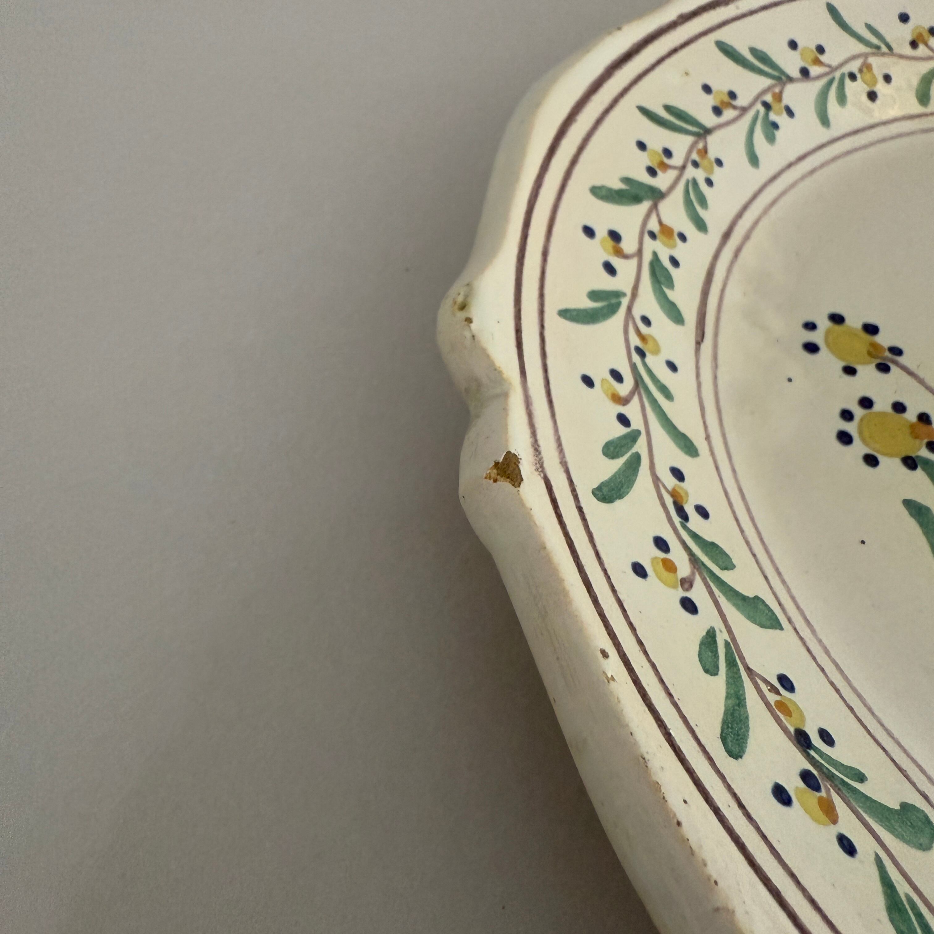 French Faience Plate 18cent./18世紀フランスファイアンスプレート