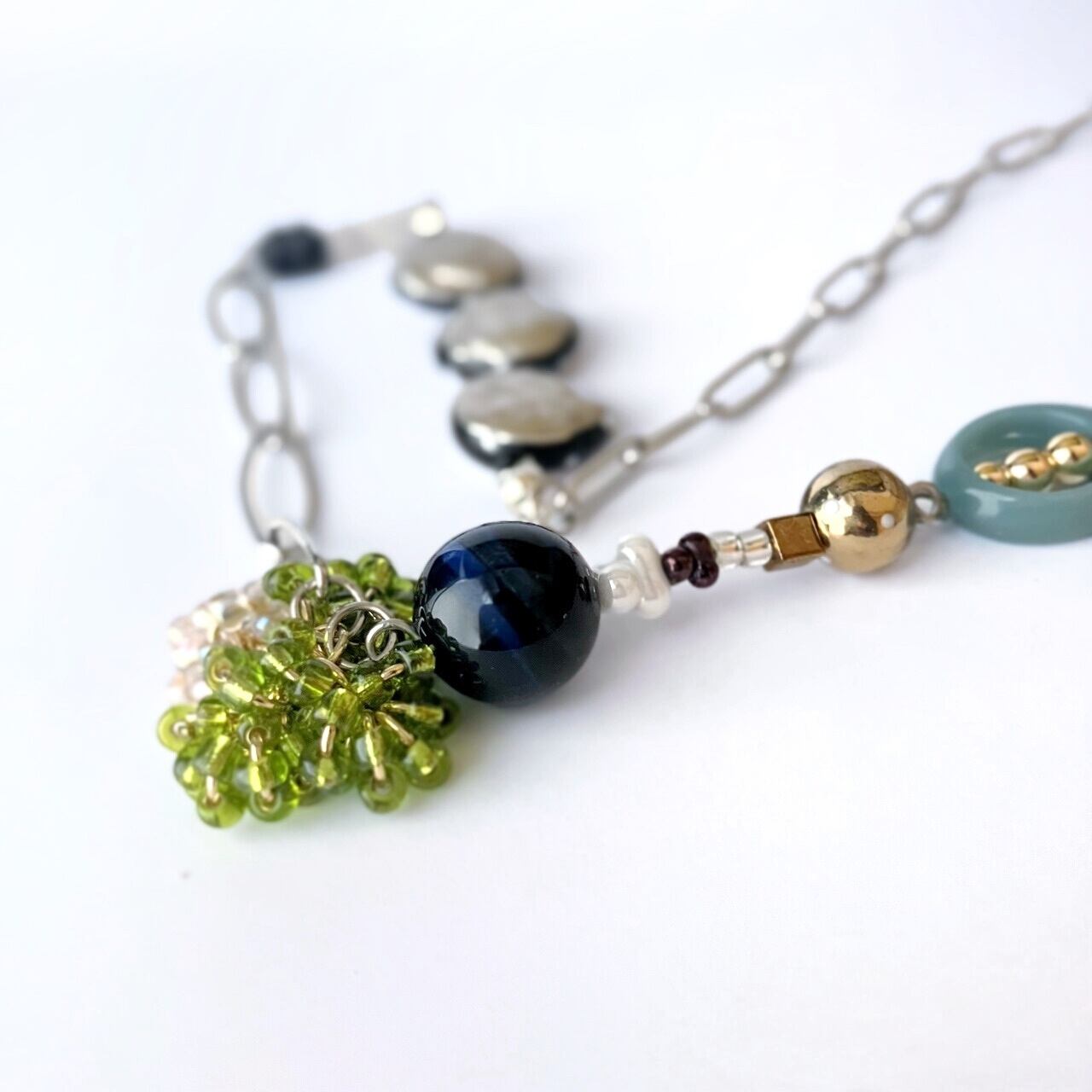 ロング／チェーン×ビーズ カラフルネックレス | utane+