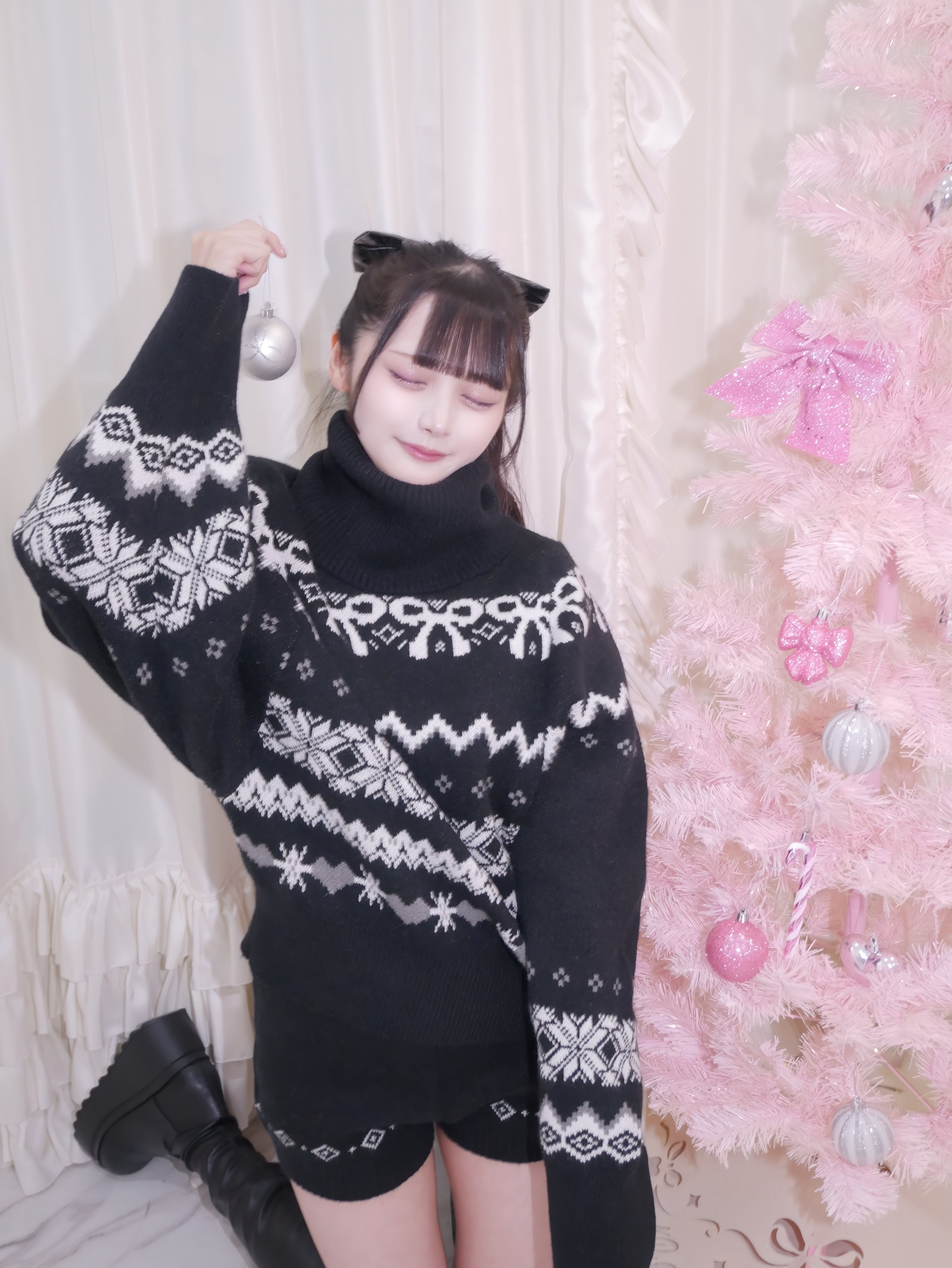 ribbon nordic knit set up