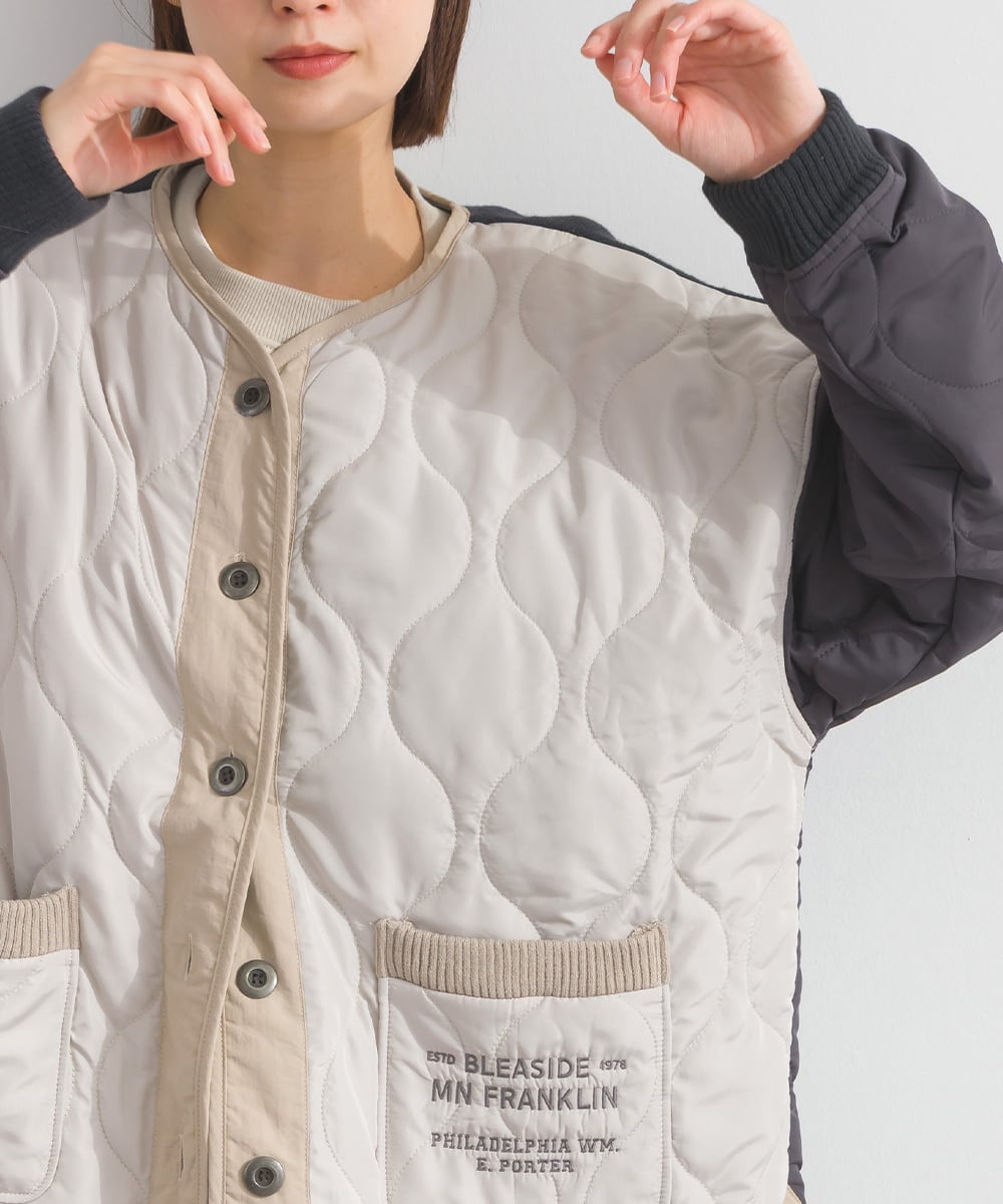 ノーカラーキルティングジャケット K43075 (残りわずか) | meme