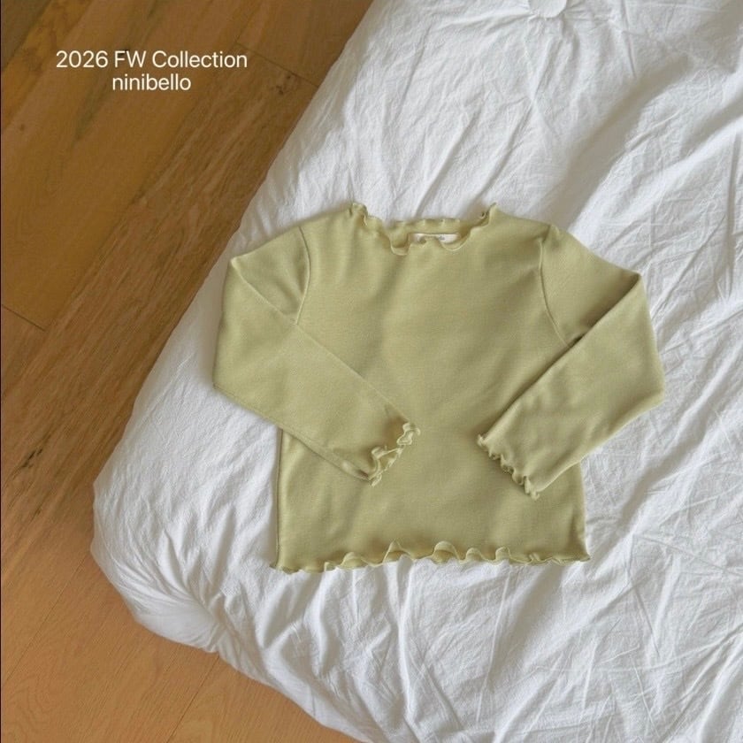 送料無料【予約】/ ソフトひらひらハーフネックTシャツ / ninibello