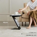 サイドテーブル ロータイプ 高さ46 黒 ブラック Z型 コンパクト ベッドサイド 玄関 おしゃれ シンプル 収納