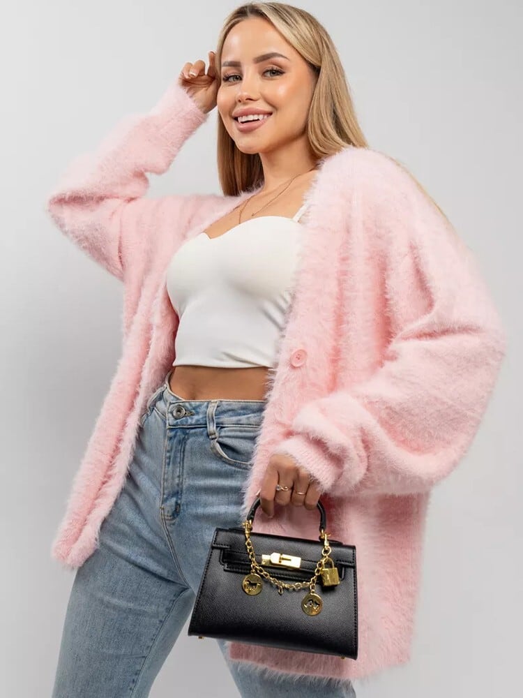 ふわふわリッチシャギーVネックカーディガンV05071