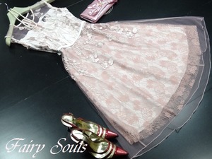 ★送料無料★11号(L)☆花柄立体刺繍レースミディ丈ワンピ－ス(OPN2273）