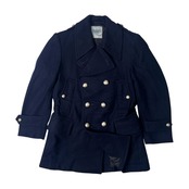 VAN JAC ヴァンヂャケット 刻印銀ボタン メルトンウール Pコート M/ネイビー